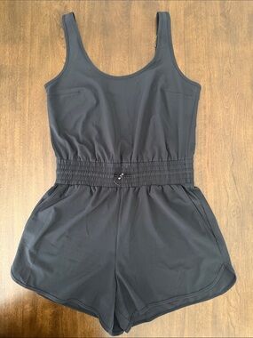 Abercrombie & Fitch Black Tank Romper with Elastic Waist and pockets M Tall